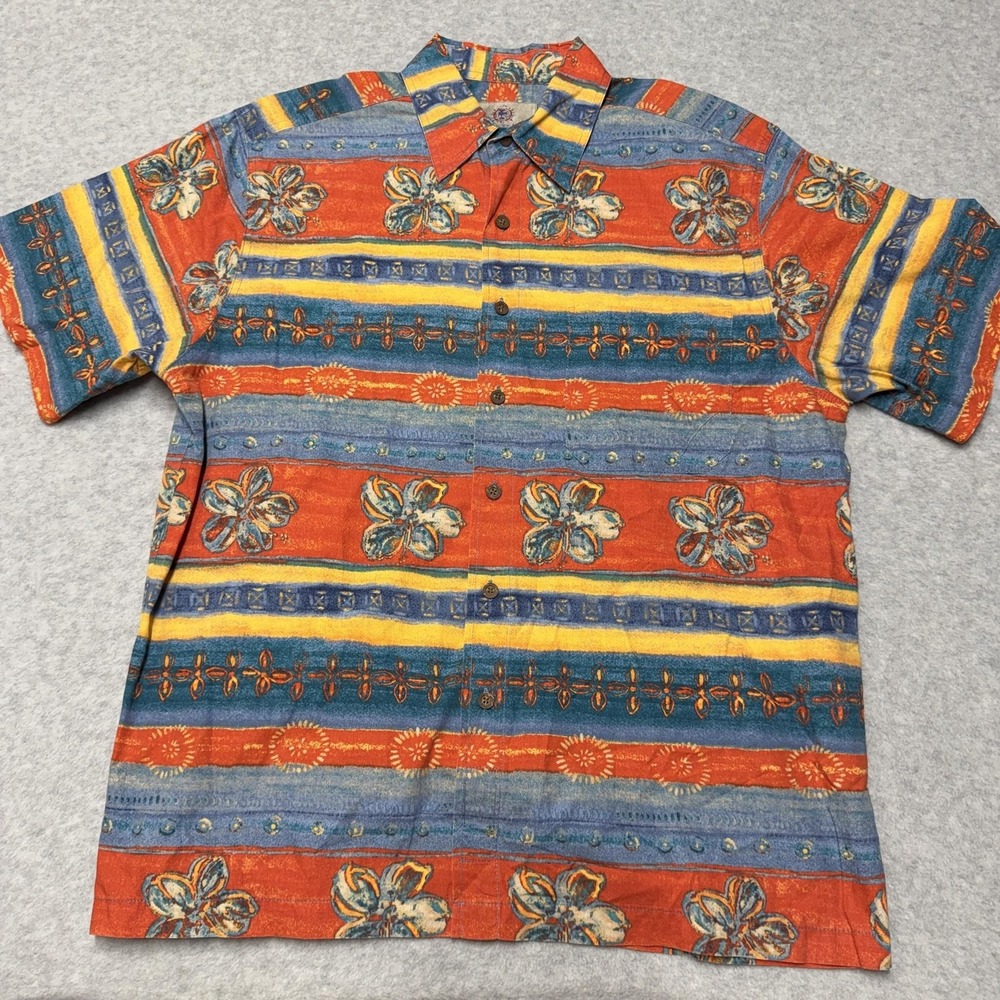 The Territory Ahead Shirt Mens M Floral Short Sleeve Hawaiian Button Up Cotton